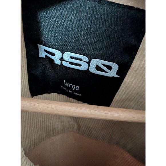 RSQ Mens Beige Corduroy Jacket Large Button-Up Casual Chore Coat - Picture 6 of 7